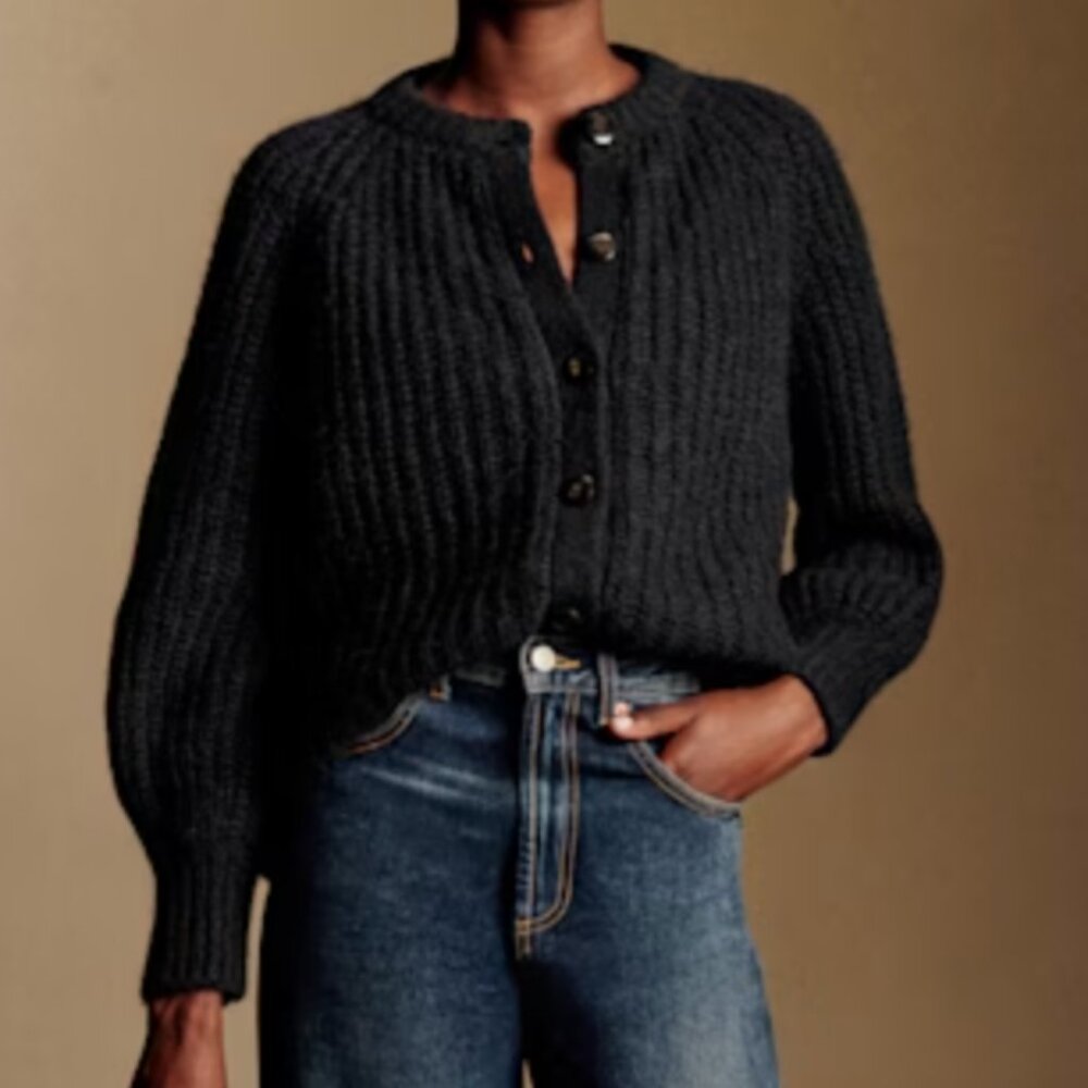 Current Season - Sezane Emile Cardigan Sweater - Black Medium Like New